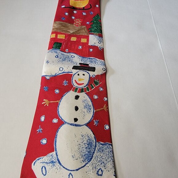 Save The Children Christmas Tie "Here Comes Santa" By Laura - Age 9 100% Silk - Picture 1 of 4